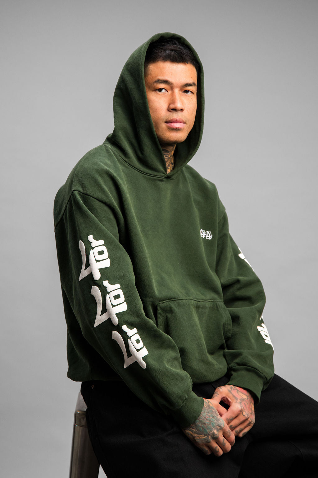 444 HOODIE - GROUNDING GREEN