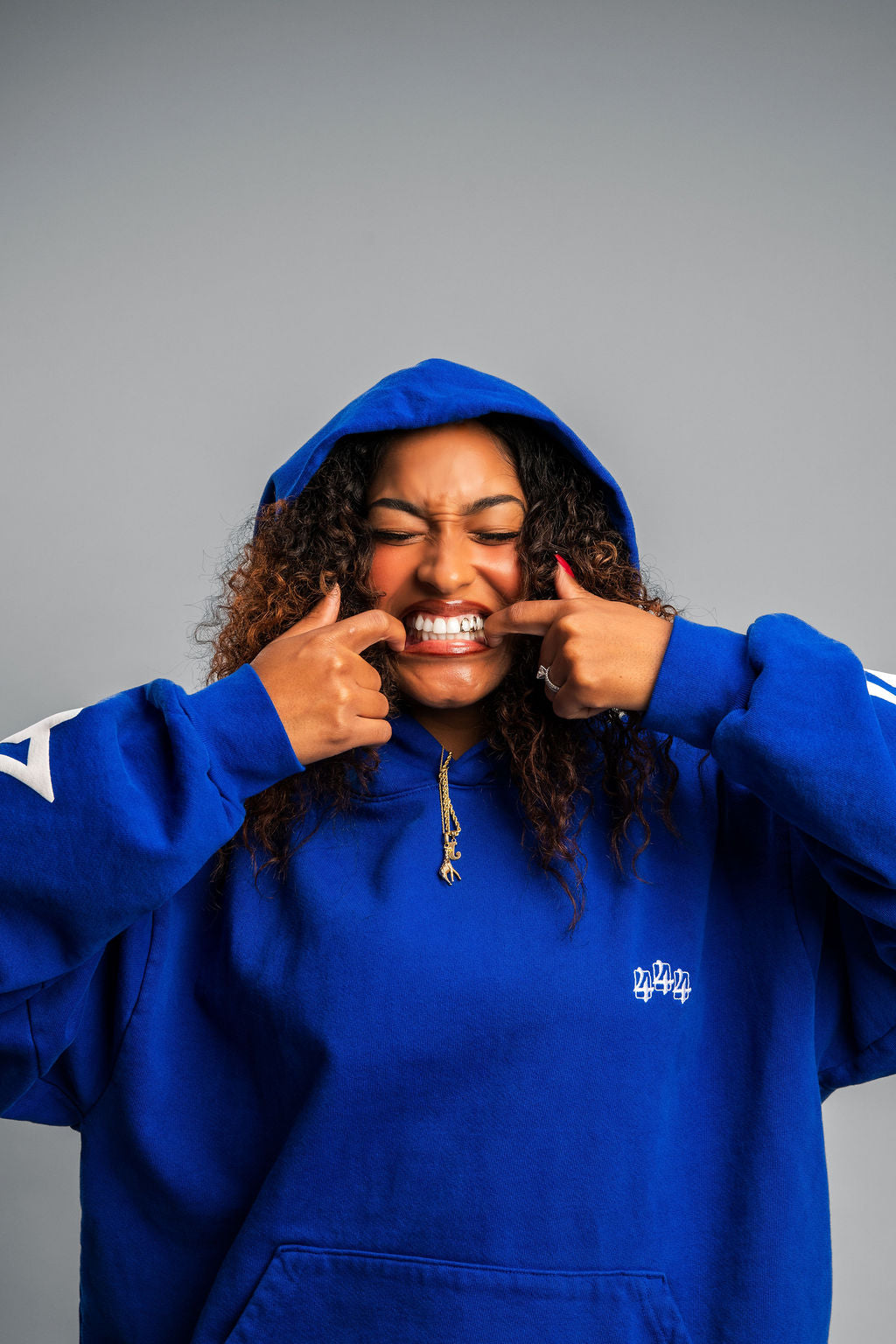 444 HOODIE - TRUE BLUE